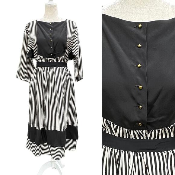 Vintage Helyett Milano Striped Silk Skirt Set Size 42/8 Summer Avant Garde - Picture 1 of 13